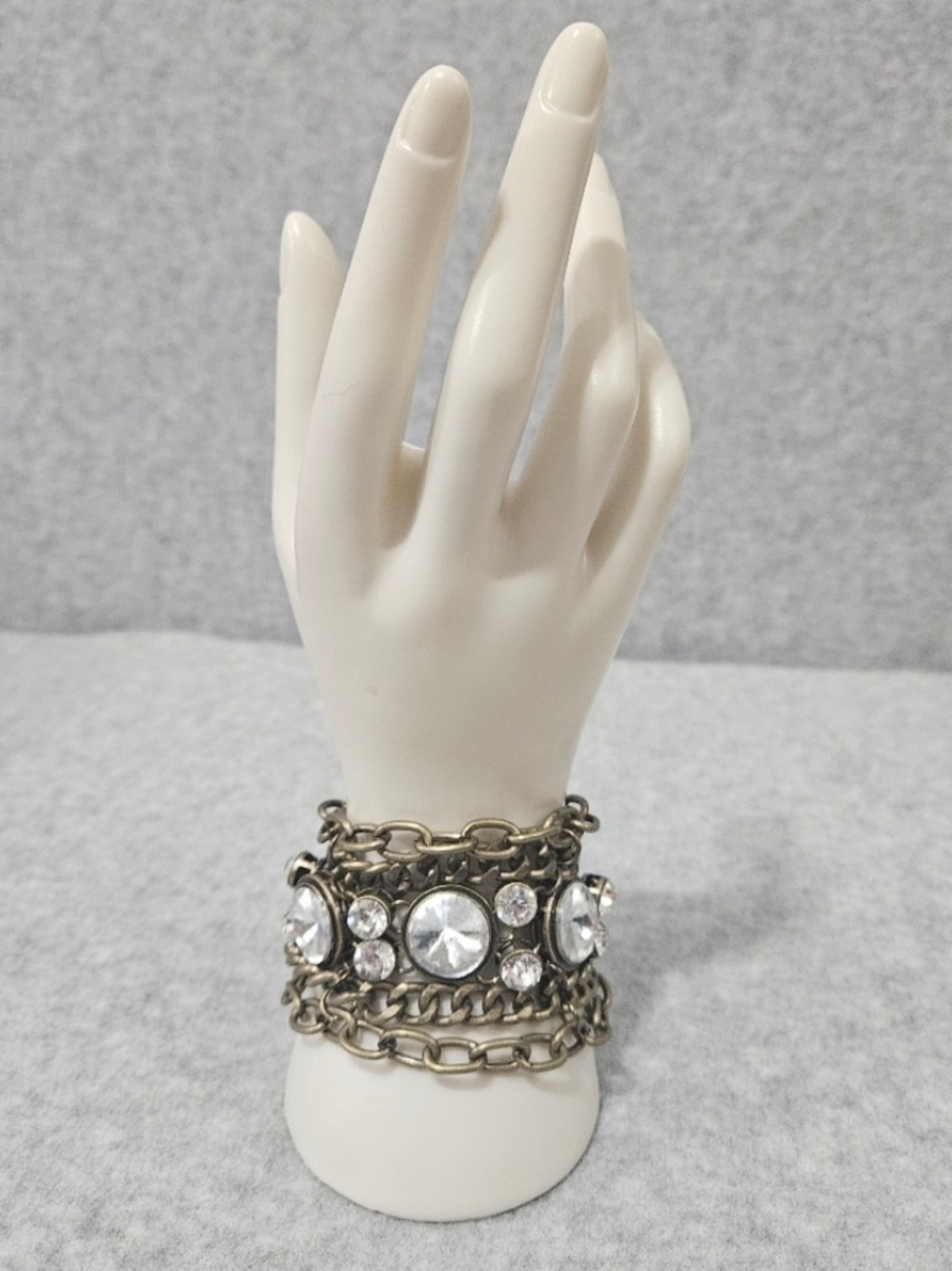 Chunky Chain Wrap Bracelet  With Crystal Accents Bold And Blingy